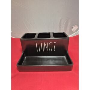 💥 Rae Dunn Black Bathroom Office Desk THINGS Holder Organizer